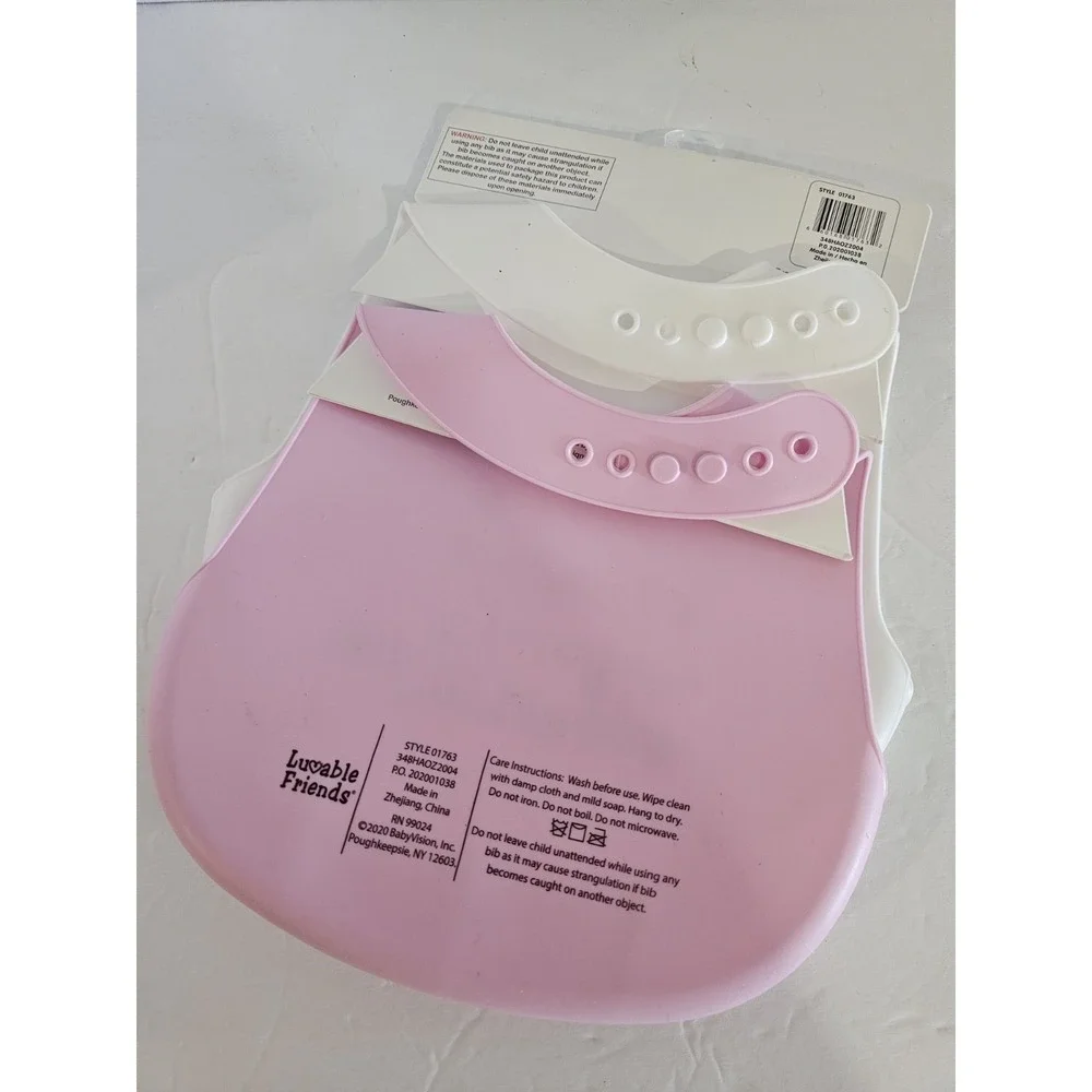 Lovable Friends 2 Silicone Bibs Pink